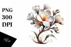 Glossy Freesia Watercolor | Clipart Product Image 1