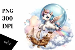 Pastel Twirling Baby Unicorn in Bubble | Sublimation | Product Image 3