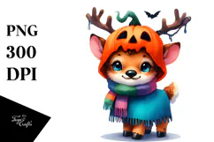 Cute Baby Elk Halloween PNG Product Image 1