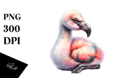 Cute Flamingo Baby Clipart Product Image 1