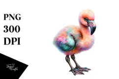 Cute Flamingo Baby Clipart Product Image 1