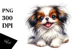 Watercolor Japanese Chin PNG Product Image 1