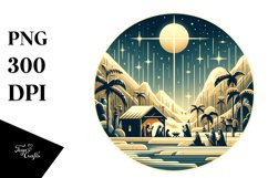 Simple Retro Nativity Scene Christmas PNG Product Image 1