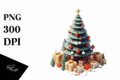 Simple Christmas Tree Gifts PNG Product Image 3