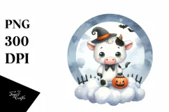 Cute Baby Cow with Halloween Costume, Transparent PNG Product Image 1
