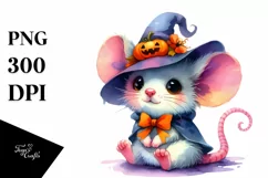 Vibrant Baby Mouse for Halloween | Sublimation Clipart Product Image 1