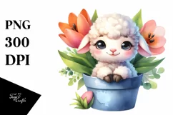 Colorful Smiling Baby Lamb in Pocket Clipart Product Image 1