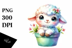 Colorful Smiling Baby Lamb in Pocket Clipart Product Image 1