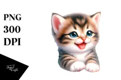 Cute Smiling Baby Kitten PNG Product Image 1