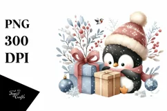 Cute Baby Penguin Gift Box PNG Product Image 3