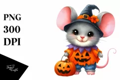 Vibrant Baby Mouse for Halloween | Sublimation Clipart Product Image 1