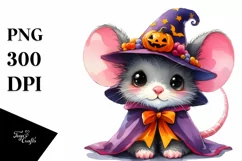 Vibrant Baby Mouse for Halloween | Sublimation Clipart Product Image 1