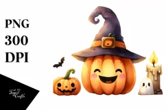 Funny Halloween Pumpkin Clipart PNG Product Image 1