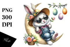 Happy Bunny with Farm Jeans PNG Product Image 1