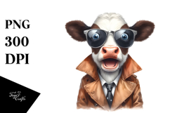 Crazy Cow with Sunglasses PNG Product Image 1