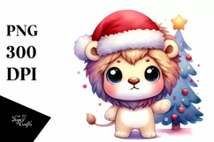 Enthusiastic Watercolor Lion PNG Product Image 3
