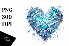 Ice Heart Frozen Cold Chilly Watercolor Product Image 1