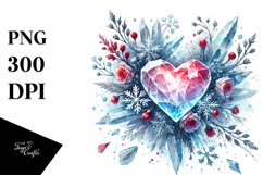 Ice Heart Frozen Cold Chilly Watercolor Product Image 1
