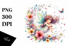 Cute Fairy Tumbling with Petals in the Wind Product Image 3