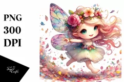 Cute Fairy Tumbling with Petals in the Wind Product Image 1