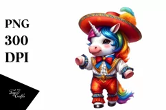 Colorful Baby Unicorn with Saltarello Dancer Costume JPEG Product Image 1