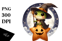 Cute Baby Frog, Halloween Theme, PNG Product Image 1