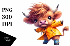 Funny Highland Cow Dancing, PNG Product Image 1