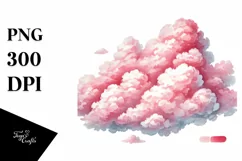 Pinkish Smiling Cloud, Transparent PNG Product Image 1