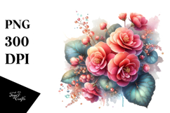 Begonia with Metallic Insertions, Transparent PNG Product Image 1