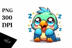 Colorful Baby Macaw Sleeping | Sublimation Clipart Product Image 3