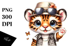 Cool Tiger with Cool Haircut, Transparent PNG Product Image 1