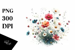 Colorful Wild Flowers | Sublimation | Clipart Product Image 1