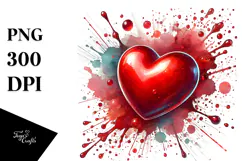 Glossy Red Heart, High-Res PNG Product Image 1