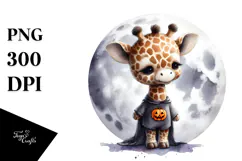 Cute Baby Giraffe, Halloween Theme, PNG Product Image 1