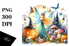 Vibrant Fairy Halloween Scenery | Clipart Product Image 1