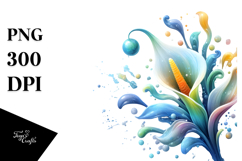 Calla Lily with Watercolor Splash Product Image 1