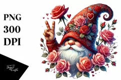 Colorful Valentine Gnome PNG Product Image 1