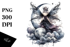 Gothic Fairy on a Cloud PNG Product Image 1