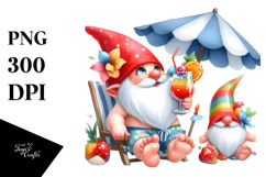 Whimsical Gnome Drinking Cocktail PNG Product Image 1