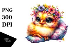 Resting Baby Chicken, PNG Product Image 1