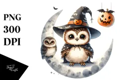 Cute Baby Owl, Halloween Theme, PNG Product Image 1