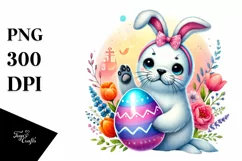 Colorful Baby Seal PNG Product Image 1