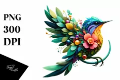 Vibrant Watercolor Bird, Transparent PNG Product Image 1