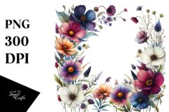 Centered Bold Wild Flowers | Sublimation | Clipart Product Image 1
