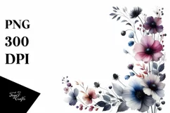 Wild Flowers Bold Watercolor | Sublimation | Clipart Product Image 1
