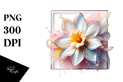 Abstract Shiny Daffodil PNG Product Image 1