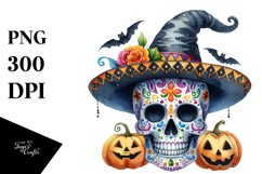 Funny Halloween Skull Clipart Product Image 3