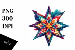 Vibrant Abstract Watercolor Star Clipart Product Image 3