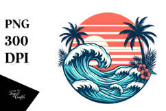 Retro Waves Clipart PNG Product Image 1