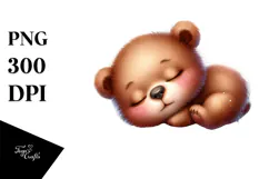 Watercolor Baby Bear PNG Product Image 1